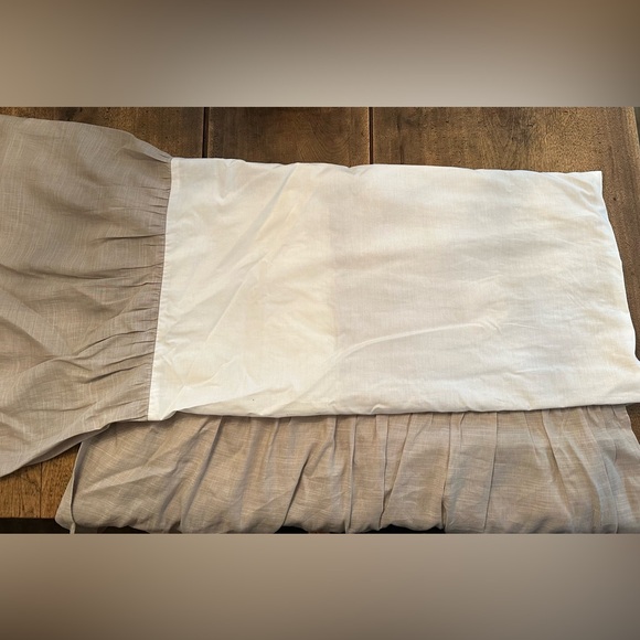 EUC RH Baby & Child Washed Linen-Cotton Crib Skirt in color grey. - Picture 2 of 6